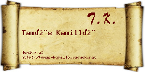 Tamás Kamilló névjegykártya