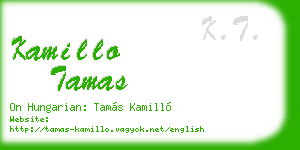 kamillo tamas business card
