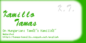 kamillo tamas business card